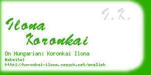 ilona koronkai business card